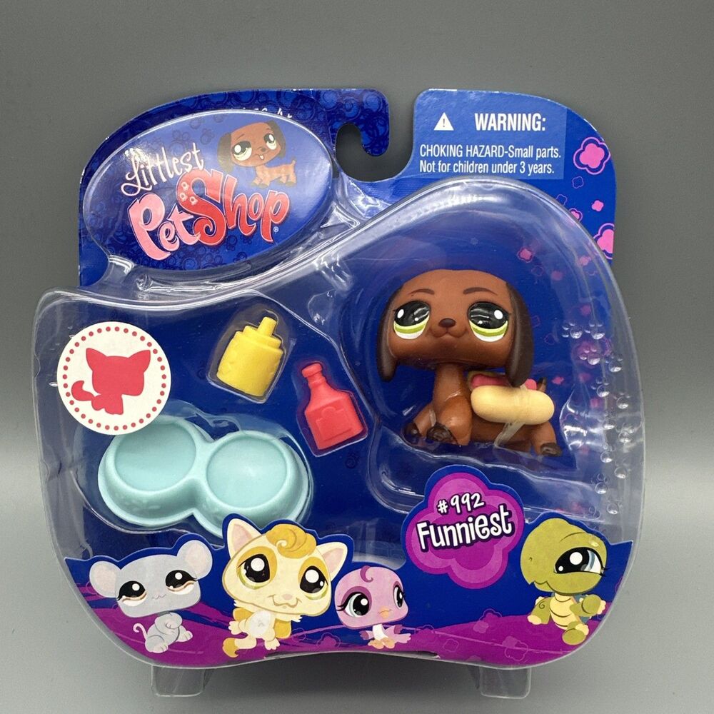 Last New Littlest Pet Shop LPS 992 RARE Dachshund Weiner Hot Dog Doxie Puppy NOS